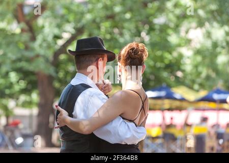 ARGENTINA Buenos Aires ballerini di tango a San Telmo. Foto Stock