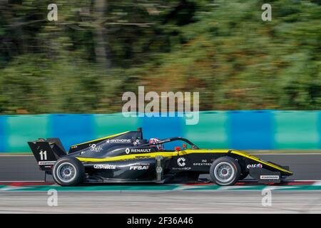 11 MARTINS Victor (fra), Formula Renault Eurocup team MP Motorsport, azione durante la FORMULE RENAULT EUROCUP 2019 a Hungaroring, dal 6 all'8 settembre, in Ungheria - Foto Marc de Mattia / DPPI Foto Stock