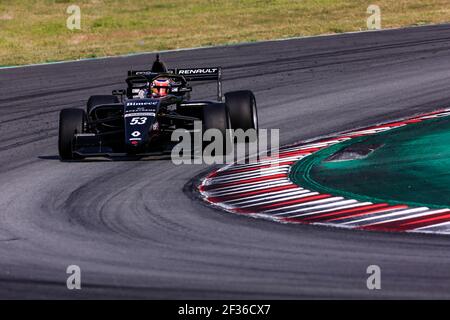 53 PTACEK Petr (cze), Formula Renault Eurocup team BHAITECH, azione durante le prove Formule Renault Eurocup a Barcellona, Spagna, dal 2 al 3 aprile 2019 - Foto Xavi Bonilla/DPPI Foto Stock