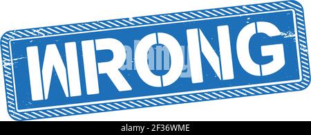 timbro quadrato con la parola stampigliatura in gomma errata su a. Sfondo bianco Illustrazione Vettoriale