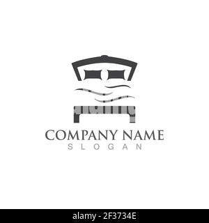 Logo del letto e immagine vettoriale del simbolo Illustrazione Vettoriale