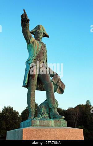 Monumento a Rochambeau a King Park, Newport, Rhode Island. Foto Stock