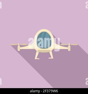 Icona del taxi senza equipaggio, stile piatto Illustrazione Vettoriale