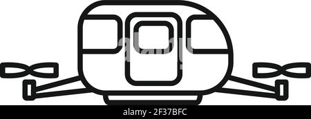 Icona di un taxi senza equipaggio, stile profilo Illustrazione Vettoriale