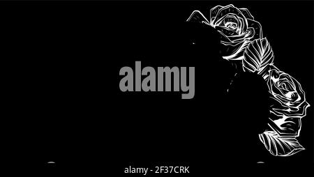 auto d'epoca, garage con asta calda, silhouette su sfondo nero Illustrazione Vettoriale