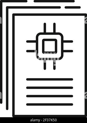 Icona delle istruzioni per i tecnici delle comunicazioni, stile del contorno Illustrazione Vettoriale