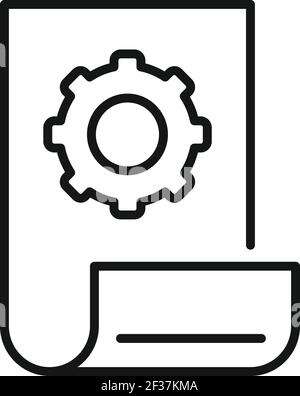 Icona del documento di Communications ENGINEER, stile del contorno Illustrazione Vettoriale