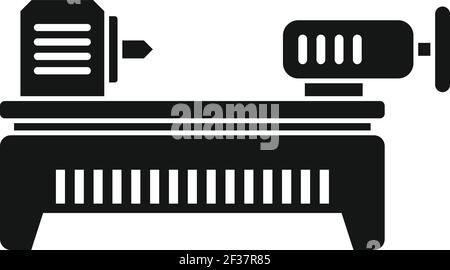 Icona del tornio, stile semplice Illustrazione Vettoriale