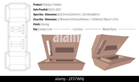 Supporto prodotto imballo modello incollatore fustellato - vettoriale Illustrazione Vettoriale