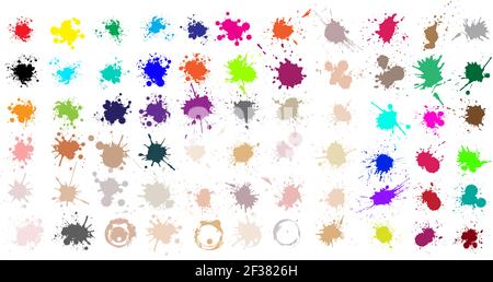 Schizzi di inchiostro a colori. Spruzzi di grunge. Sfondo astratto. Striscioni di testo grunge. Illustrazione vettoriale Illustrazione Vettoriale