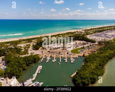 Immagine aerea Haulover Park Miami Beach FL Foto Stock