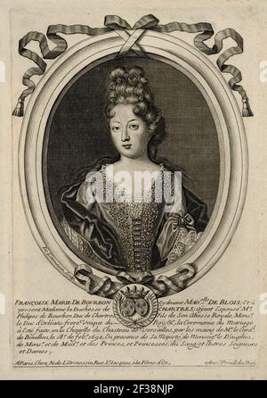 Stampa di Françoise-Marie de Bourbon nel 1692; duchesse de Chartres. Foto Stock