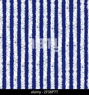 Vetector blu shibori strisce a grunge verticali monocromatiche 04 motivo senza giunture. Adatto per tessuti, confezioni regalo e carta da parati. Illustrazione Vettoriale