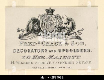 Print, Tradecard, Frederick Crace and Son, Londra, 1838–40 Foto Stock