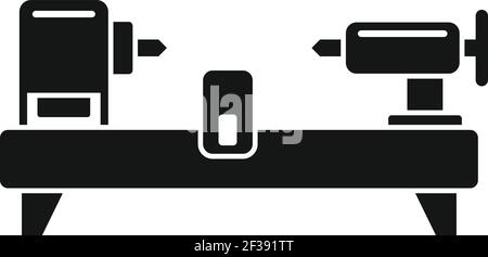 Icona del tornio di foratura, stile semplice Illustrazione Vettoriale