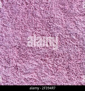 Tappeto a pelo lungo. Sfondo astratto di fibre rosa shaggy. Foto Stock