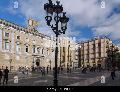 Geografia / viaggio, Spagna, Barcellona, Placa de St. Jaume, Palau de la Generalitat, diritti aggiuntivi-clearance-Info-non-disponibile Foto Stock