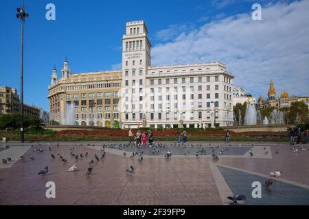 Geografia / viaggio, Spagna, Barcellona, Placa de Catalunya, Banco Espanol de credito, Additional-Rights-Clearance-Info-non-disponibile Foto Stock