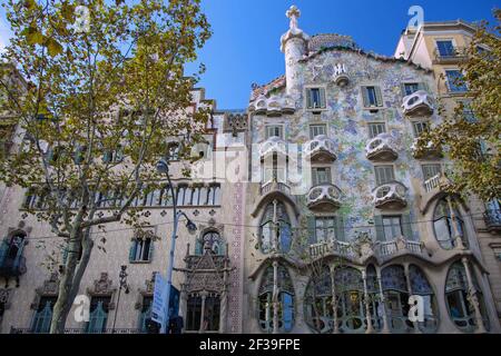 Geografia / viaggio, Spagna, Barcellona, Casa Batllo e Casa Amatller, Additional-Rights-Clearance-Info-Not-Available Foto Stock