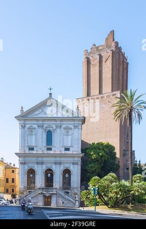 Geografia/viaggio, Italia, Lazio, Roma, chiesa di Santa Maria da Siena, Torre delle Milizie, Trajansgaerkte, diritti-aggiuntivi-spazio-informazioni-non-disponibili Foto Stock