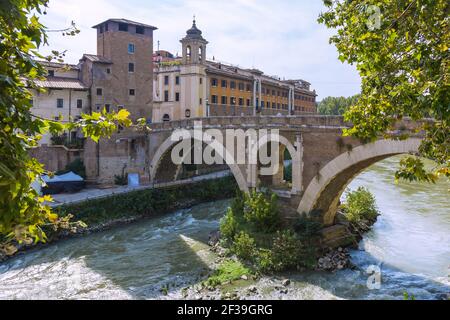 Geografia/viaggio, Italia, Lazio, Roma, Ponte Fabricio, ponte dal Champ-de-Mars all'Isola del Tevere, Additional-Rights-Clearance-Info-Not-Available Foto Stock