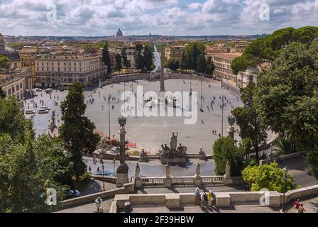 Geografia / viaggio, Italia, Lazio, Roma, plaza del Popolo, vista dal Monte Pincio, Additional-Rights-Clearance-Info-non-disponibile Foto Stock