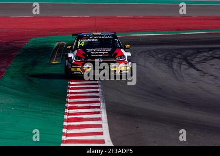 14 JOHAN KRISTOFFERSSON, (SVEZIA), SLR VOLKSWAGEN, VOLKSWAGEN GOLF GTI TCR, azione durante il 2019 FIA WTCR World Touring Car Tests a Barcelone, Spagna, dal 27 al 29 marzo - Foto Xavi Bonilla / DPPI Foto Stock