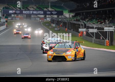 21 PANIS Aurelien, (fra), Comtoyou Racing, Cupra TCR, in azione durante la Coppa del mondo 2019 FIA WTCR Touring Car della Malesia, a Sepang dal 13 al 15 dicembre - Foto Gregory Lenenmand / DPPI Foto Stock