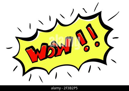 Disegno a mano schizzo sopravanzo vettoriale o espressione di shock, Wow Illustrazione Vettoriale