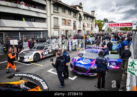 Griglia di partenza 01 CAPPELLO Christopher (fra), CAPPPELLO Christopher (fra), Ginetta G55 team CMR/DRT, 27 PALETTE Steven (fra), BLANCHEMAIN Michael (fra), Audi R8 LMS team IMSA Performance, nel corso del Gran Premio di Pau 2019, Francia dal 17 al 19 maggio a Pau City - Foto Antonin Vincent / DPPI Foto Stock