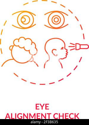 Icona del concetto di controllo dell'allineamento degli occhi Illustrazione Vettoriale