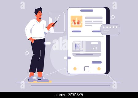 Acquisti online per telefono Illustrazione Vettoriale