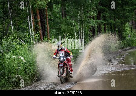 11 BARREDA BORT Joan(ESP), MONSTER ENERGY HONDA, HONDA CRF 450, azione durante la Via della Seta 2019 Off Road rally, tappa 1, 7 luglio, IRKUTSK - BAIKALSK, Russia - Foto Eric Vargiolu / DPPI Foto Stock