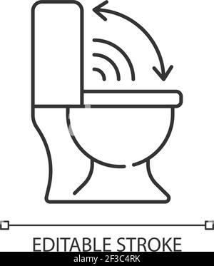 Icona lineare del sedile wc senza contatto Illustrazione Vettoriale