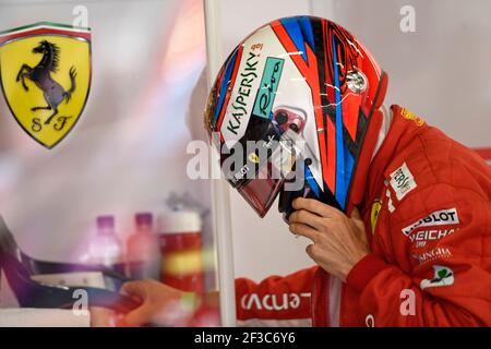 RAIKKONEN Kimi (fin), Scuderia Ferrari SF71H, cassa per ritratti, casco, casque, Durante il campionato mondiale di Formula 1 FIA 2018, Gran Premio di Spagna, a Barcellona Catalunya dal 10 al 13 maggio - Foto Eric Vargiolu / DPPI Foto Stock