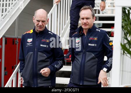 NEWEY Adrian, Chief Technical Officer della Red Bull Racing, MONAGHAN Paul, Chief Engineer & Car Engineering della Red Bull Racing, ritratto durante il Campionato del mondo di Formula uno 2018, Gran Premio d'Europa in Azerbaigian dal 26 al 29 aprile a Baku - Foto Florent Gooden / DPPI Foto Stock