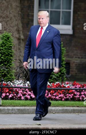 LONDRA, REGNO UNITO - 03 giu 2019: Il presidente DEGLI STATI UNITI Donald Trump visita No.10 Downing Street il 4 giugno 2019 a Londra, Inghilterra. Foto Stock