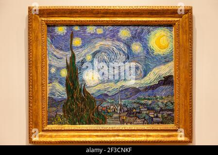 La notte stellata di Vincent van Gogh,1889, MOMA, Museum of Modern Art di  New York City Foto stock - Alamy