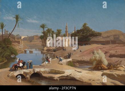 Vista di Medinet El-Fayoum, c. 1868/1870. Foto Stock