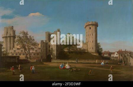 Warwick Castle, East Front from the Outer Court, 1752. Foto Stock