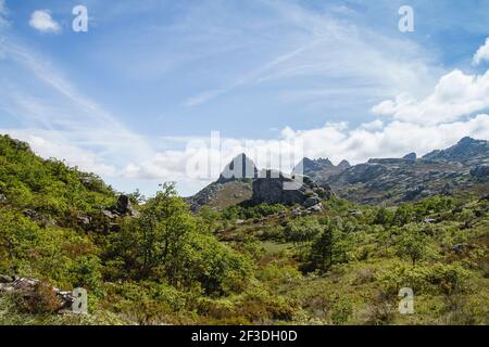 Landsacape a Serra do Xurés-Baixa Limia parco naturale, Galizia, Spagna Foto Stock