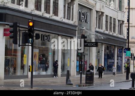 Prossimo negozio di moda plc durante Inghilterra Covid-19 coronavirus blocco in Oxford Street Londra Foto Stock