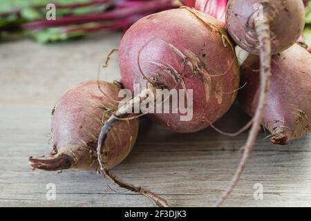 Barbabietole rosse sul tavolo del kichen Foto Stock