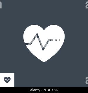 Icona del glifo vettoriale correlato a Ratev heartbeat. Illustrazione Vettoriale