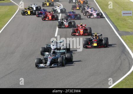 HAMILTON Lewis (gbr), Mercedes AMG F1 Petronas GP W09 Hybrid EQ Power+, durante il Campionato del mondo di Formula uno 2018, Gran Premio del Giappone dal 4 al 7 ottobre a Suzuka - Foto DPPI Foto Stock
