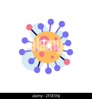 Corona virus covid vettore colore semplice icona Illustrazione Vettoriale