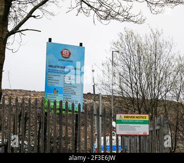 Walley’s Quarry Landfill Site, i residenti nelle vicinanze affermano di emettere odori, Cemetery Road, Silverdale, Newcastle Under Lyme, Stoke-on-Trent, Staffordshire Foto Stock