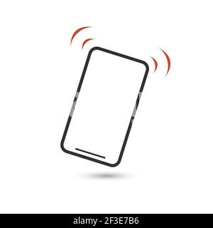 Icona del telefono che squilla o vibrazione. Immagine vettoriale in modalità vibrazione da utilizzare in applicazioni Web, applicazioni mobili Illustrazione Vettoriale