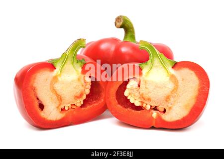 peperoni a campana isolati su sfondo bianco Foto Stock