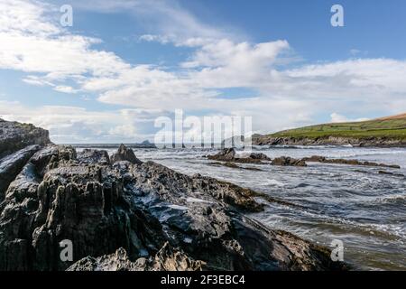 St Finian's Bay sullo Skellig Ring, contea di Kerry, irlanda Foto Stock